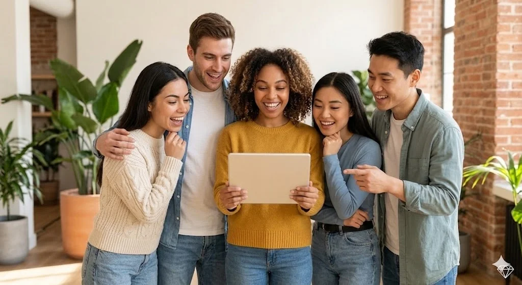 Friends creating a Friendship Test and sharing it with close friends
