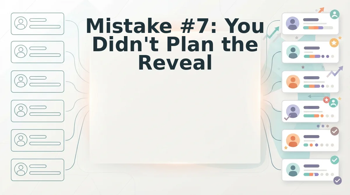 Mistake #7: You Didn't Plan the Reveal