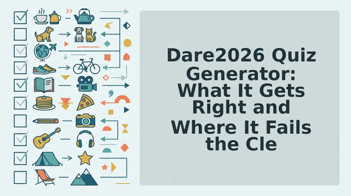 Dare2026 Quiz Generator: What It Gets Right and Where It Fails the Clean Test