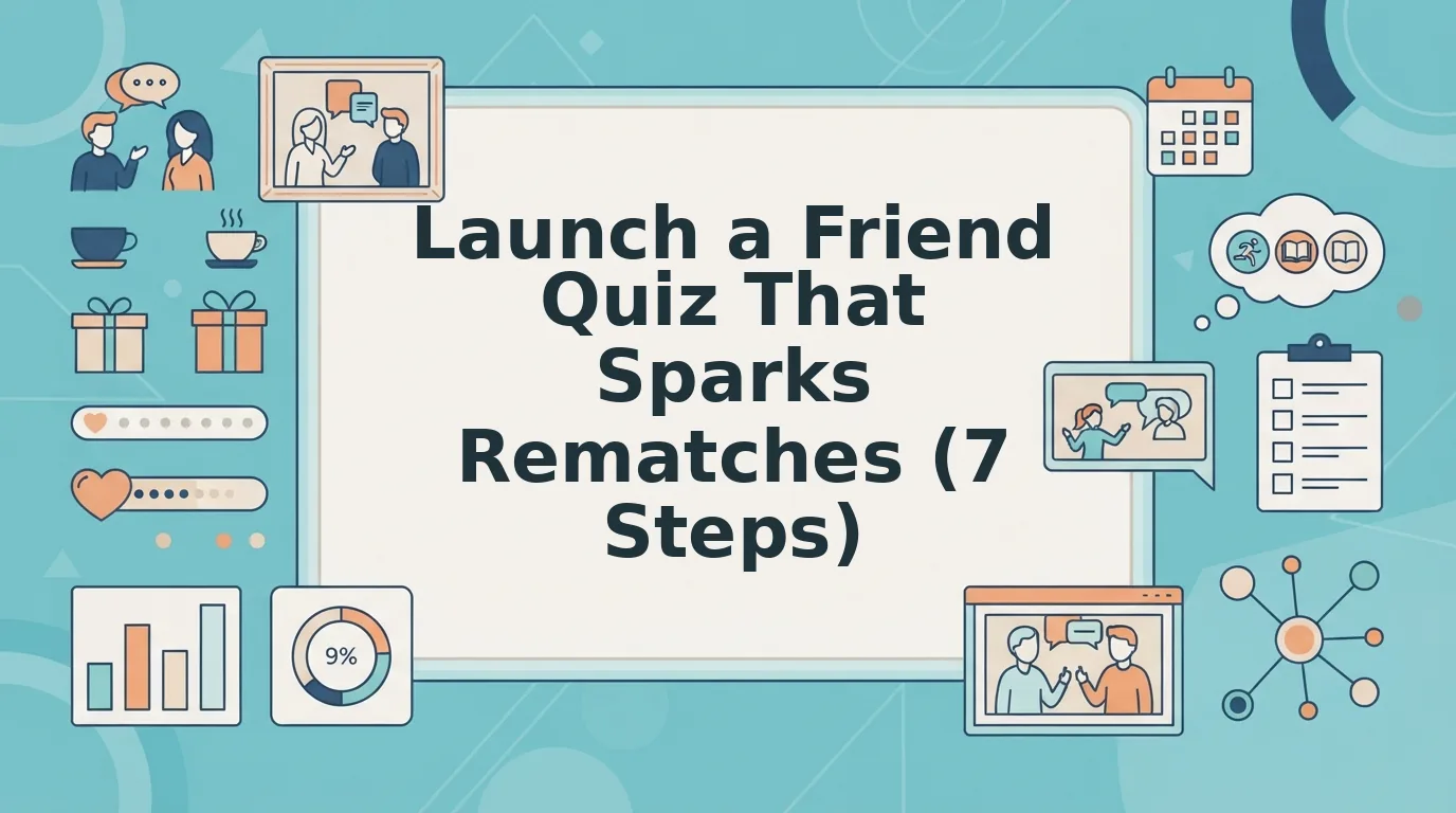 A workflow for launching a friend quiz that sparks a rematch
