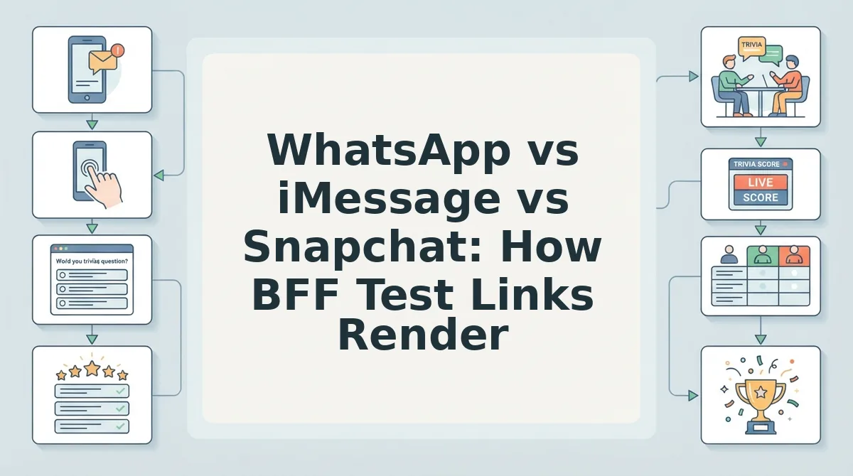 WhatsApp vs iMessage vs Snapchat: How BFF Test Links Render